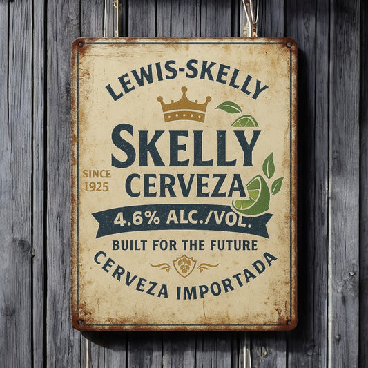 Lewis Skelly Beer Vintage Metal Sign